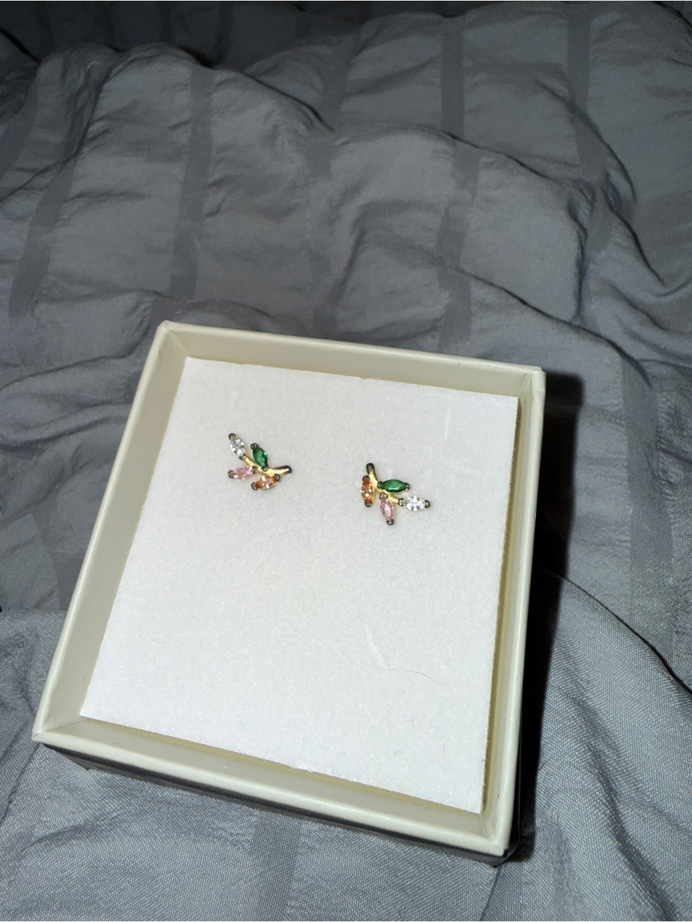 Multicolor Olive Branch Stud Earrings - Women Jewelry
